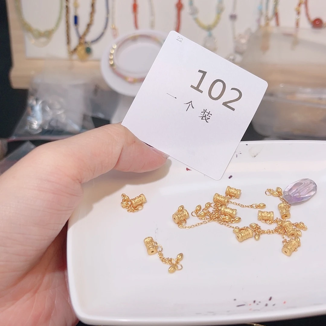 紫晶珠宝半成品银S925镀金镶嵌102
