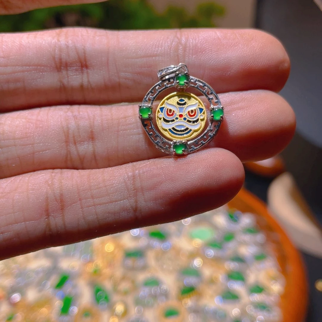 翡翠银S925镶嵌吊坠(不含链)