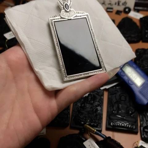 翡翠挂件未镶嵌天然缅甸a货钢琴黑挂件