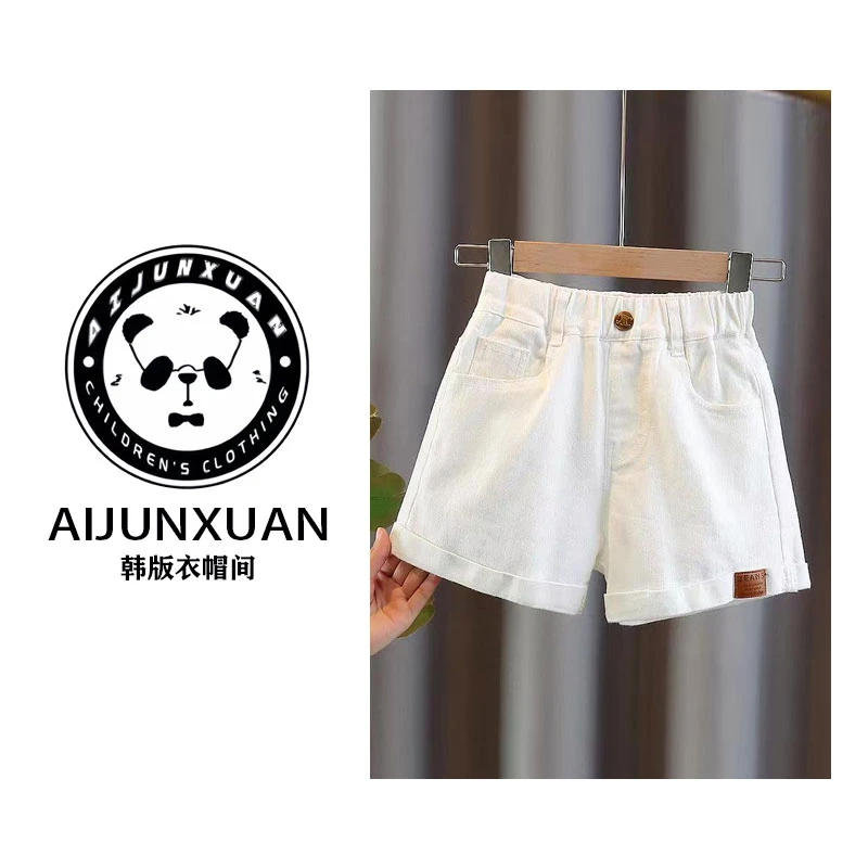 【现货】2025韩版女童白色牛仔短裤夏装女童薄款中大童夏季牛仔短裤