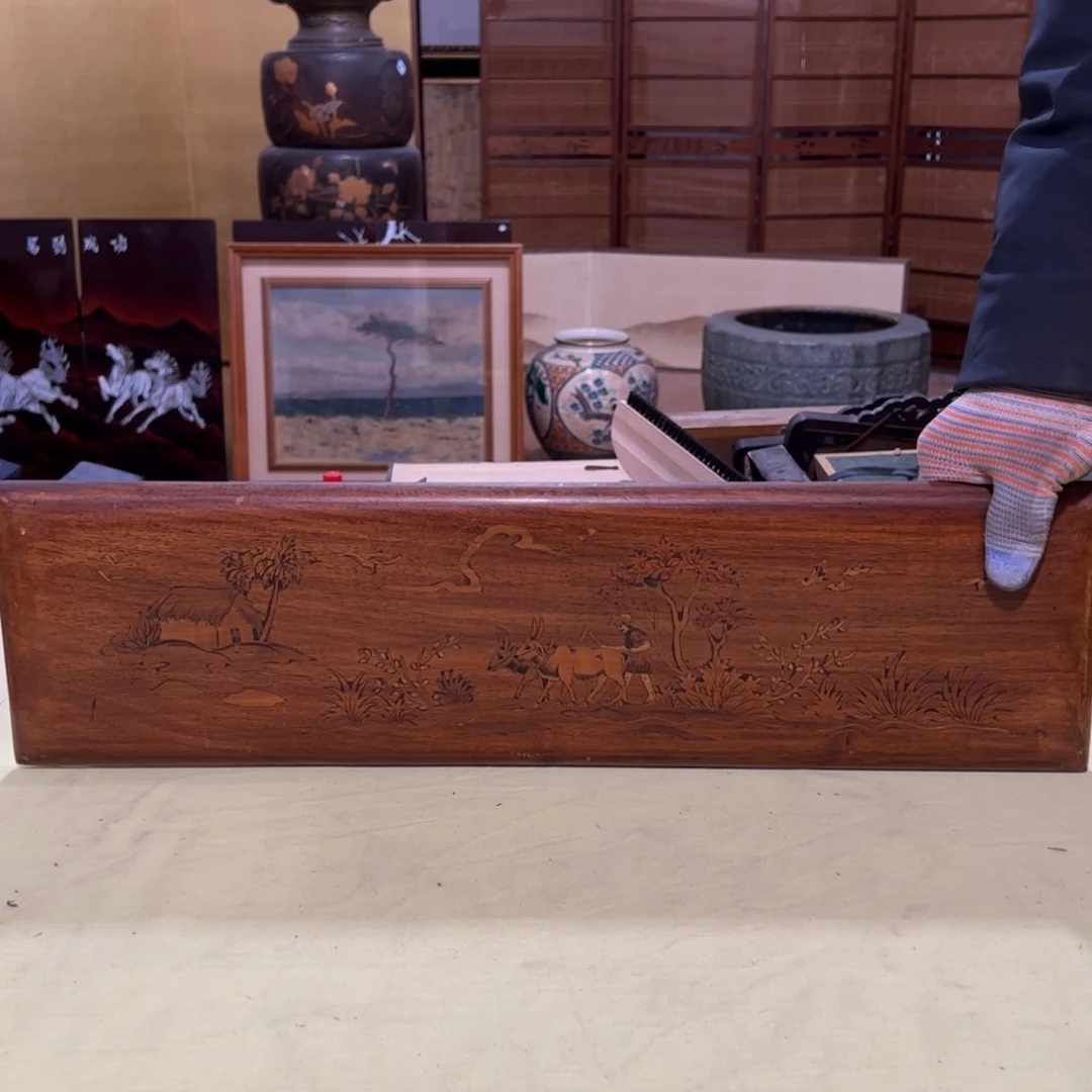 绘画老*客屏风框画油画版画