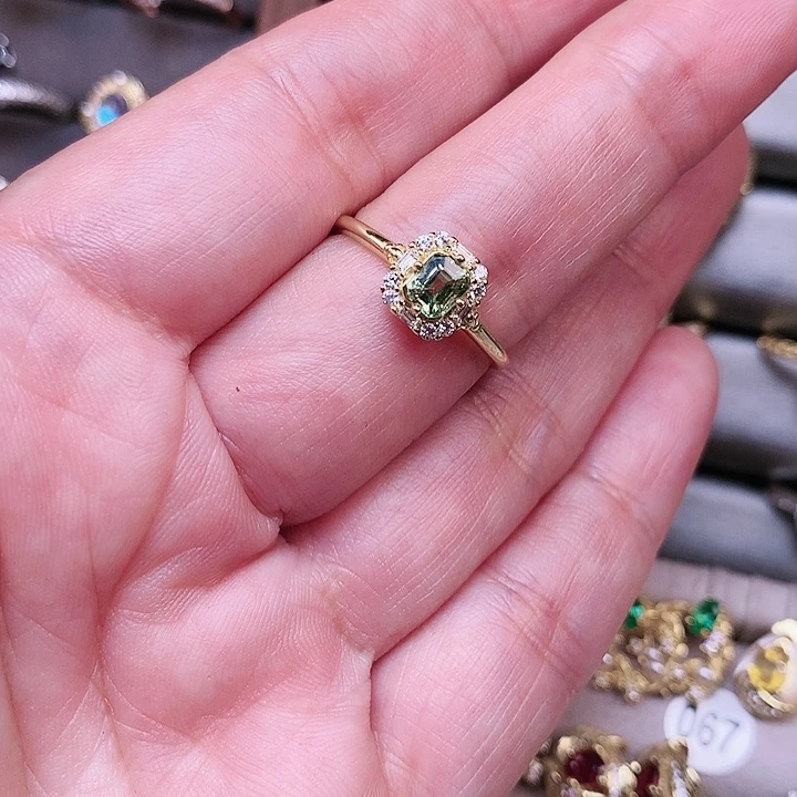 蓝宝石戒指银S925镶嵌司*