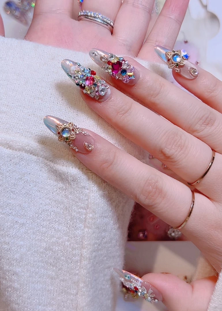 满饰纪|S435「」轻奢钻饰超闪穿戴甲手工穿戴甲堆钻