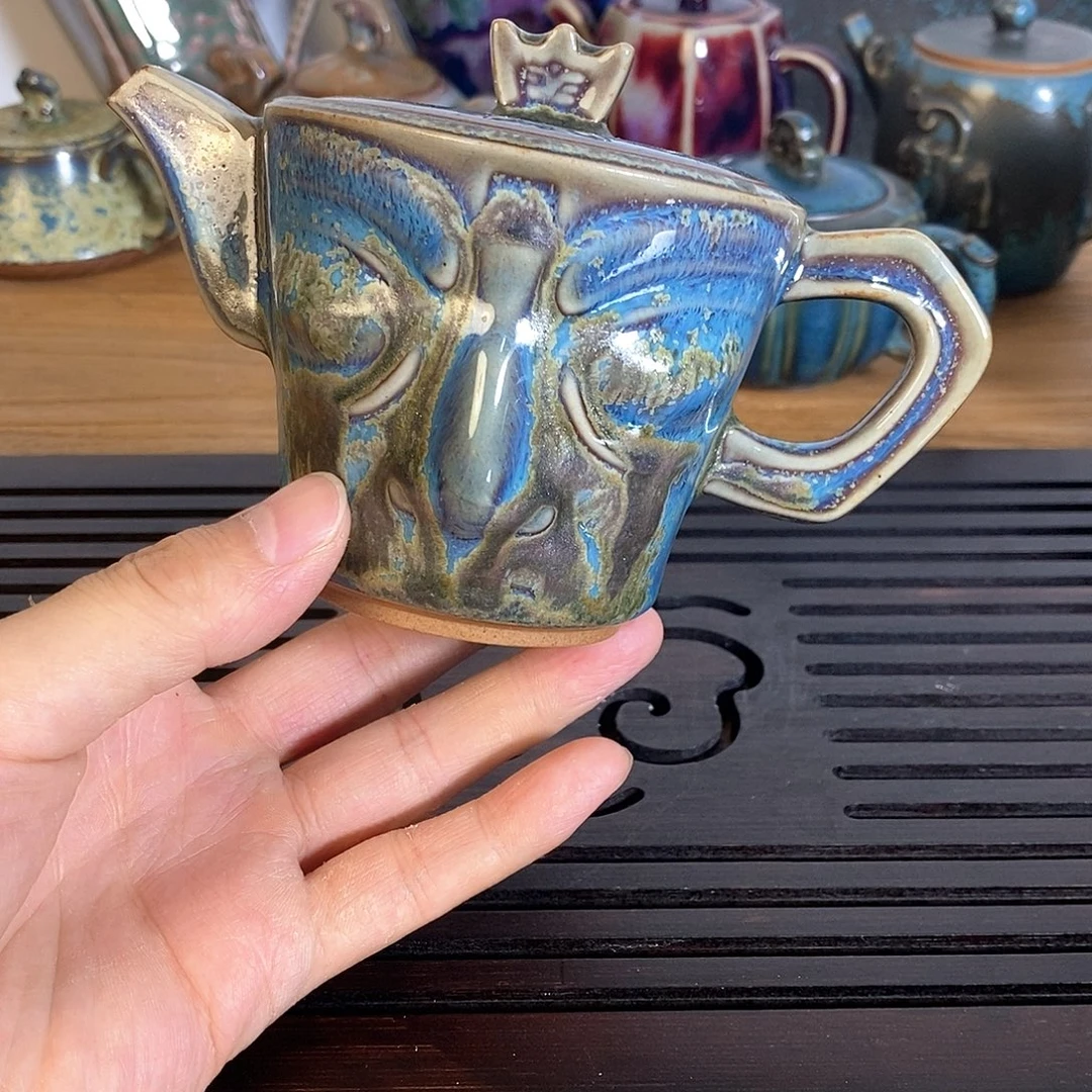 神垕钧瓷三星面具壶