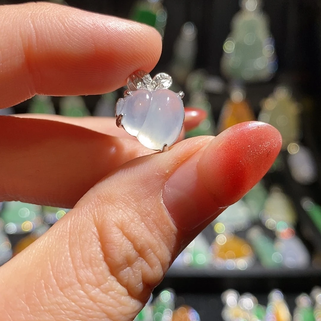 颈饰银S925镶嵌翡翠天然翡翠