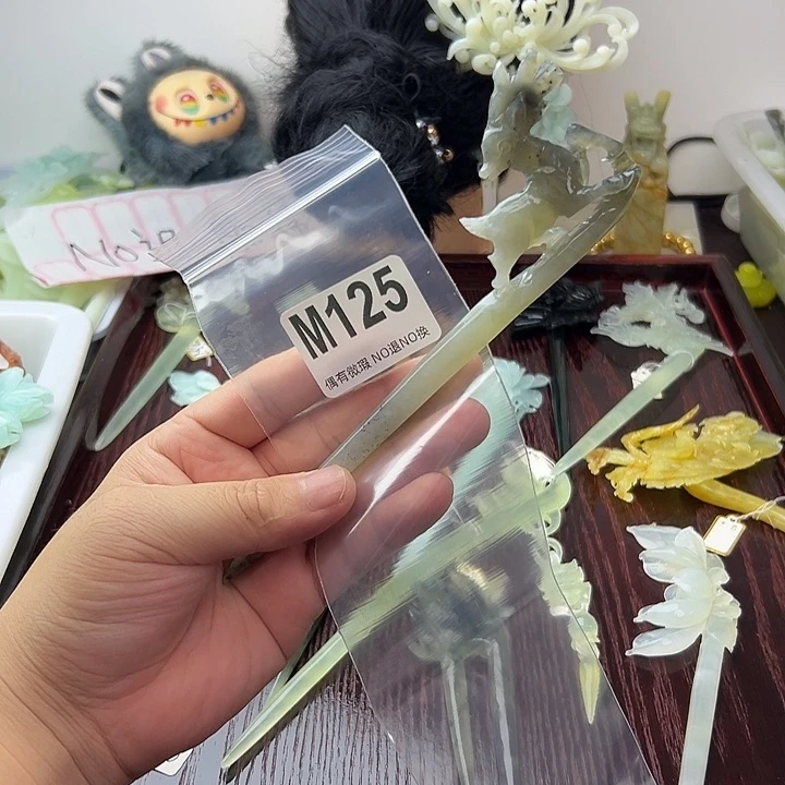 合金蛇纹石玉发饰幸