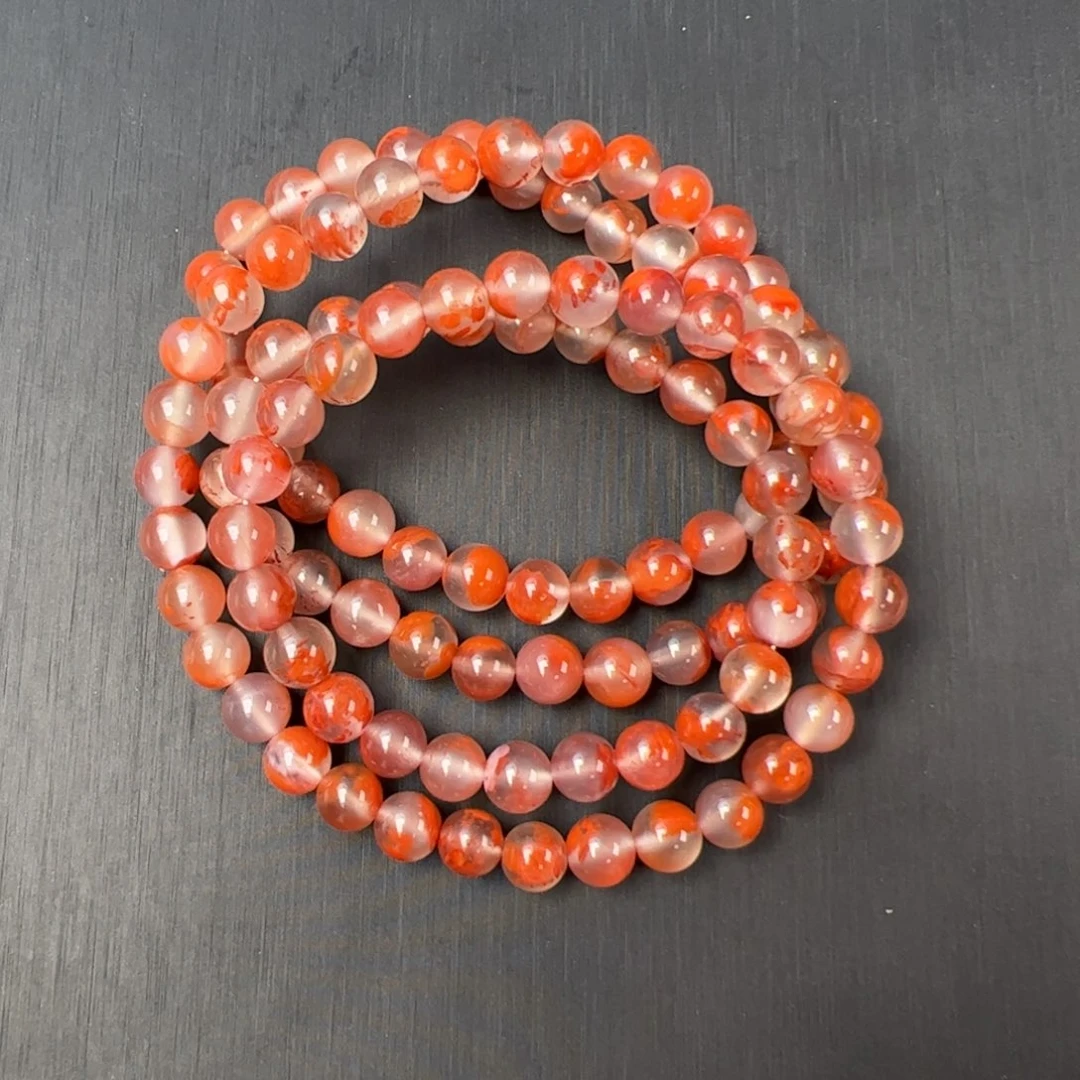 南红玛瑙未镶嵌（飘花长链7mm