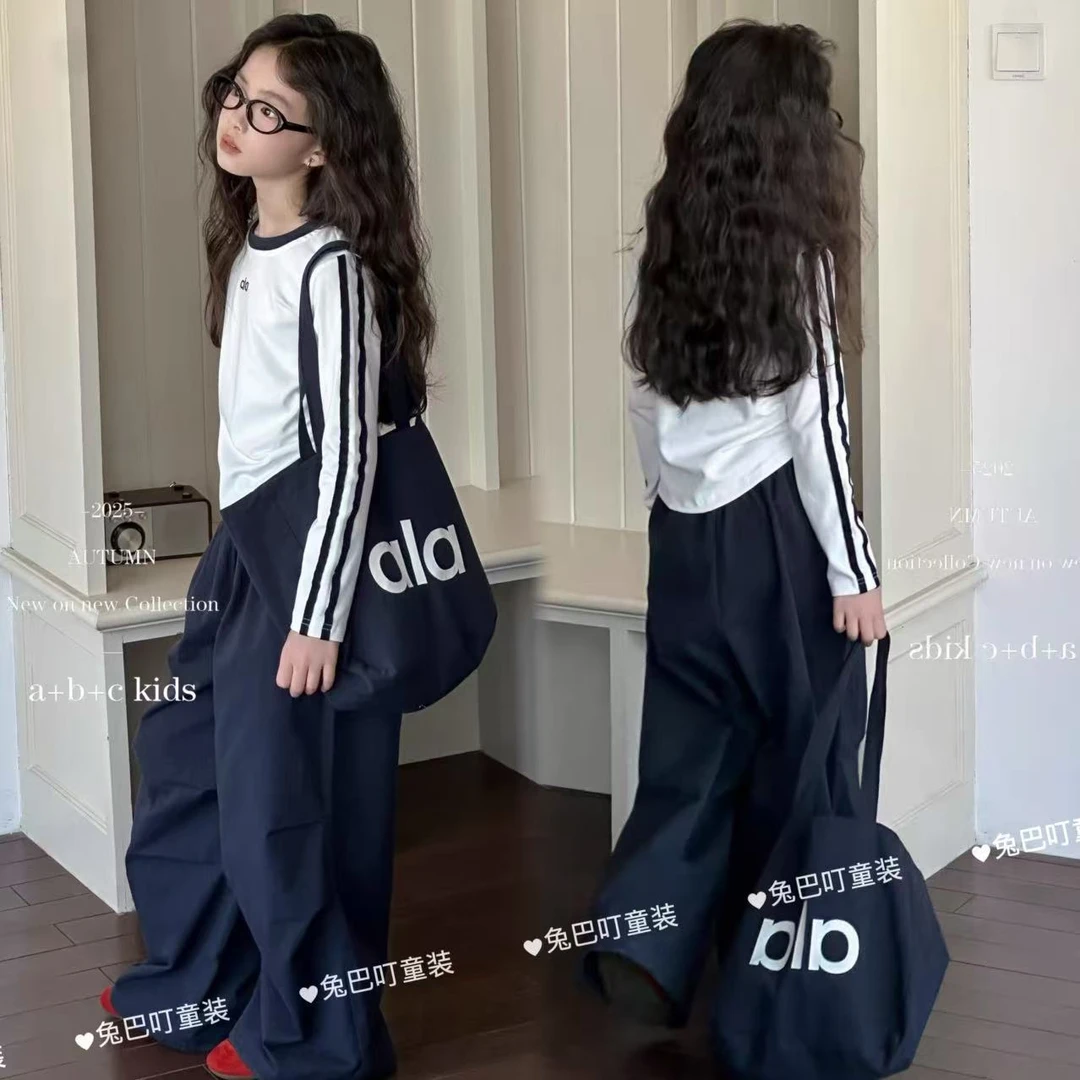 2025爆款韩版秋装套装女童新款儿童洋气中大童女孩T恤时髦两件套