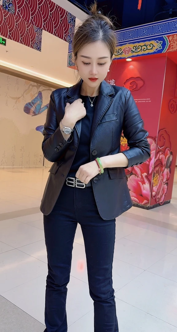 827后双开叉水洗蛋白外套