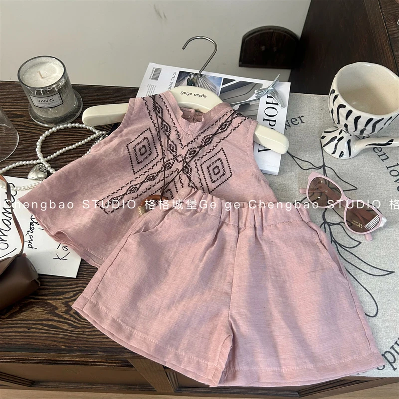 女童夏装套装2025新款韩版童装女宝宝夏季时髦两件套C432