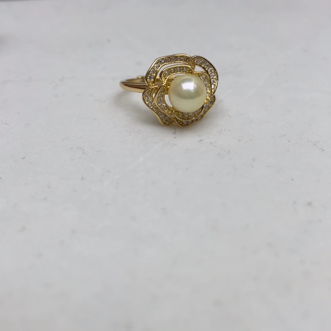 海水珍珠戒指银S925镶嵌