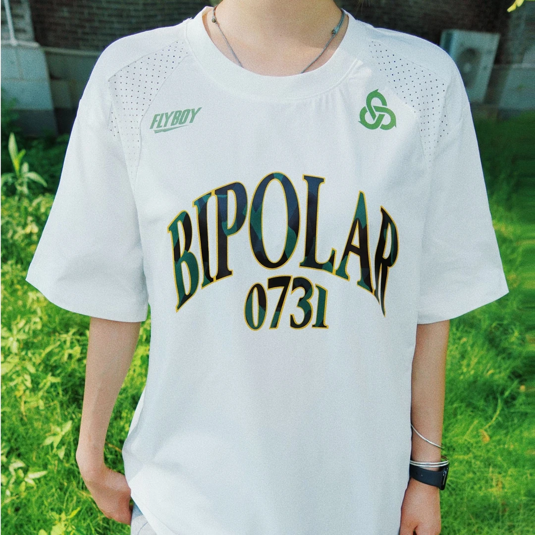 BIPOLAR 6周年篮球运动休闲宽松圆百搭情侣时尚领短袖 11A287