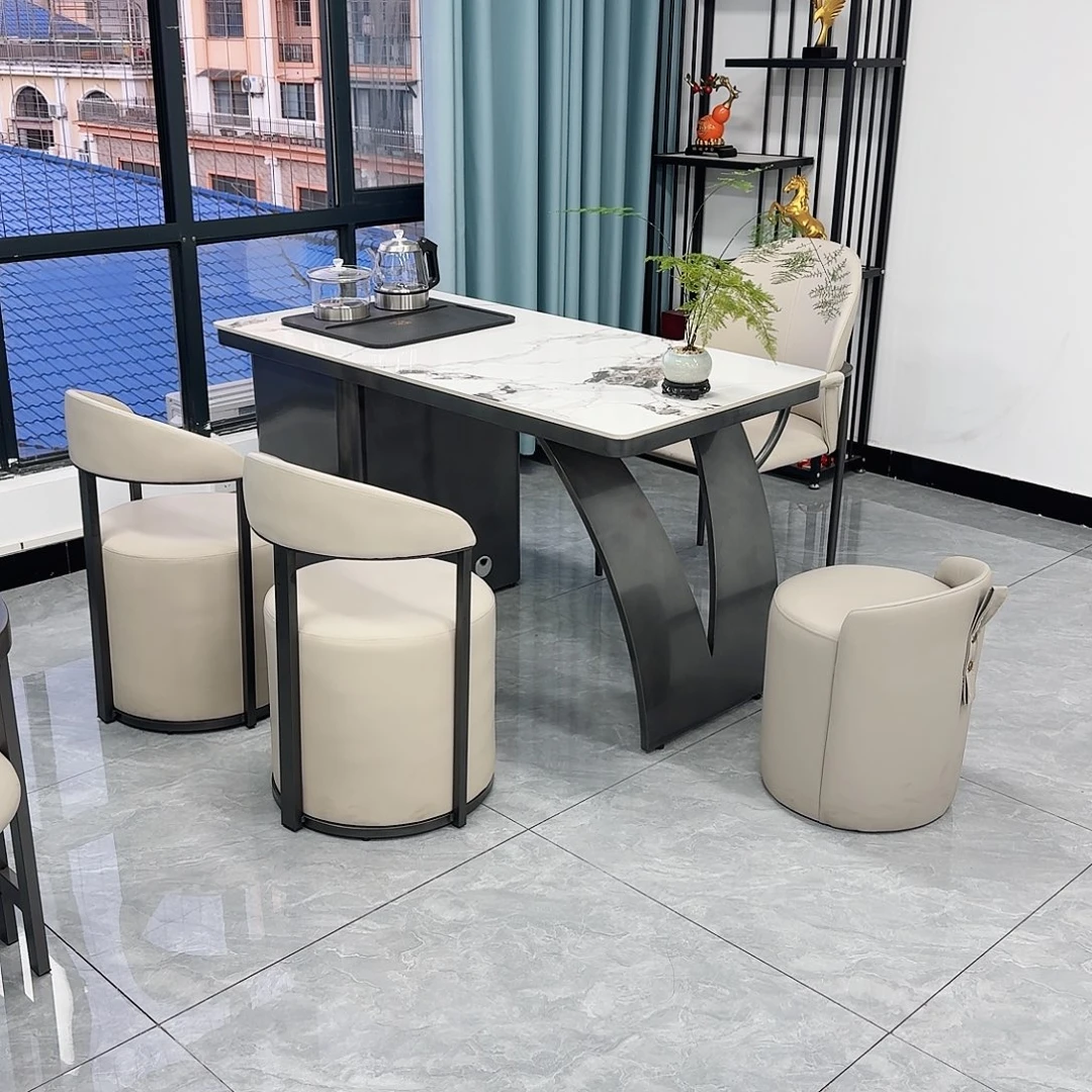 金属一米六岩板茶台