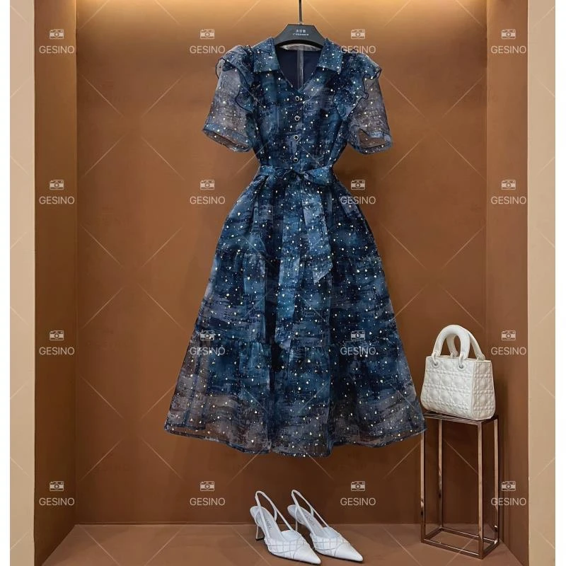 【M】春夏丨设计师轻奢印花女士连衣裙 CX-2024535