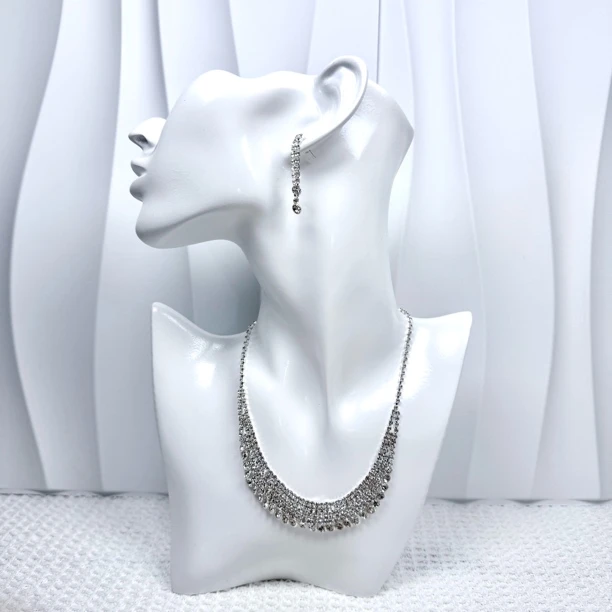 合金项链 ［出片神器•不日常却上镜］“美神降临”满钻项链耳环套装