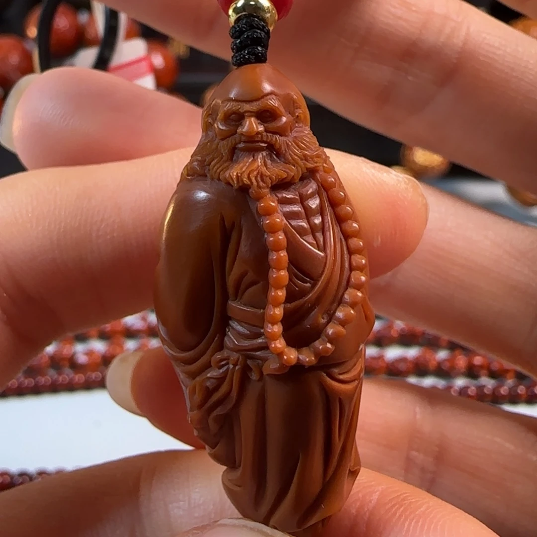 橄榄核手串/手链柳叶核达摩单籽红水晶核