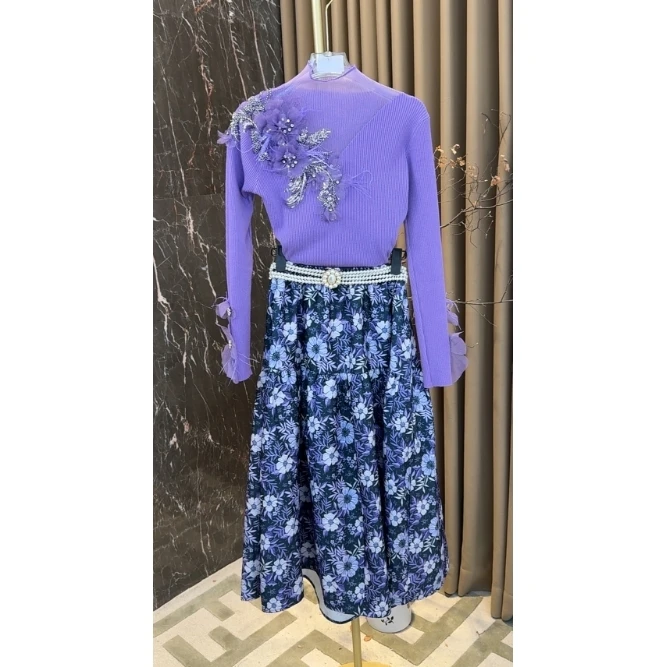 芙娜妮轻奢秋冬新款法式优雅气质套装复古显瘦名媛女装F2433049