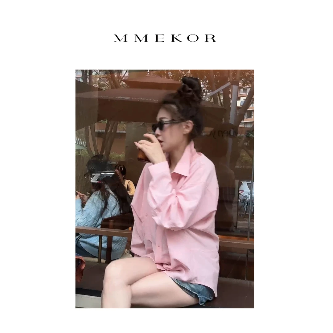 MMEKOR“茶系蔓人”衬衫 2025新款活力常青藤时髦上衣 89288
