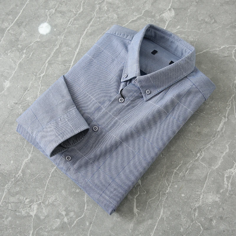 舒适休闲扣领时尚厚修身男士长袖衬衫百搭寸衫 24XH0127