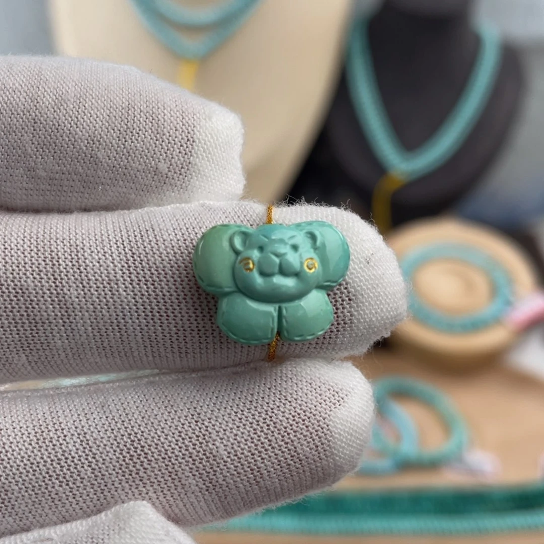 绿松石手链未镶嵌熊宝宝