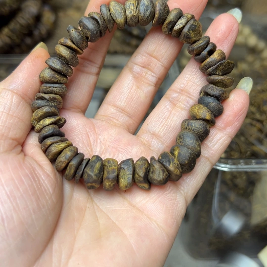 手串沉香树丁包壳沉水随形单圈13