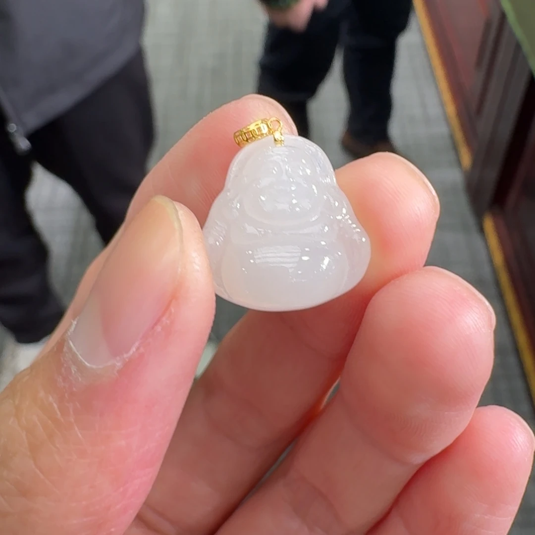 和田玉18K金镶嵌颈饰1129宝哥卡17左右