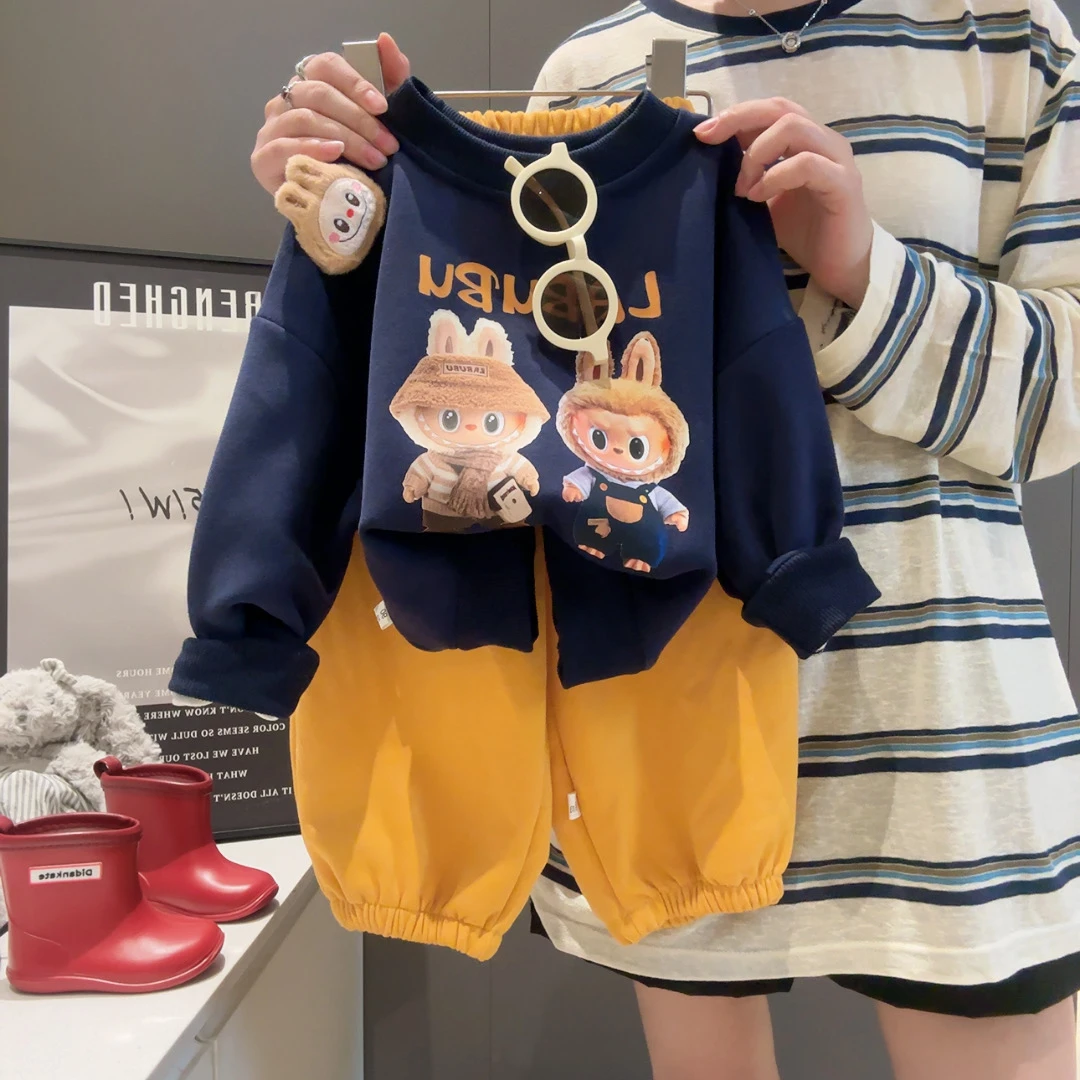 【80-160码】潮童秋季两件套女宝宝可爱拉布布男童春装包邮