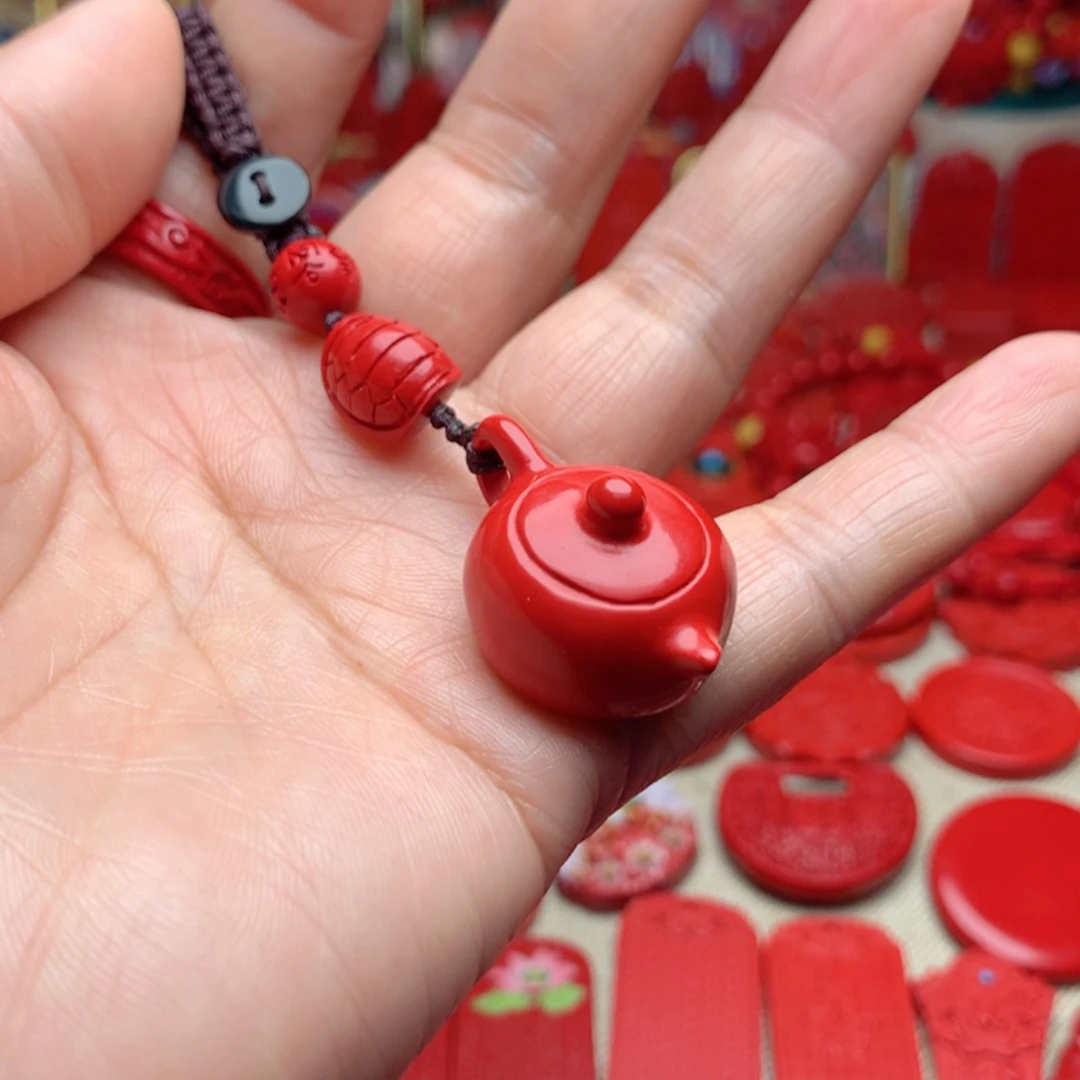 天然辰砂工艺品朱砂钥匙扣