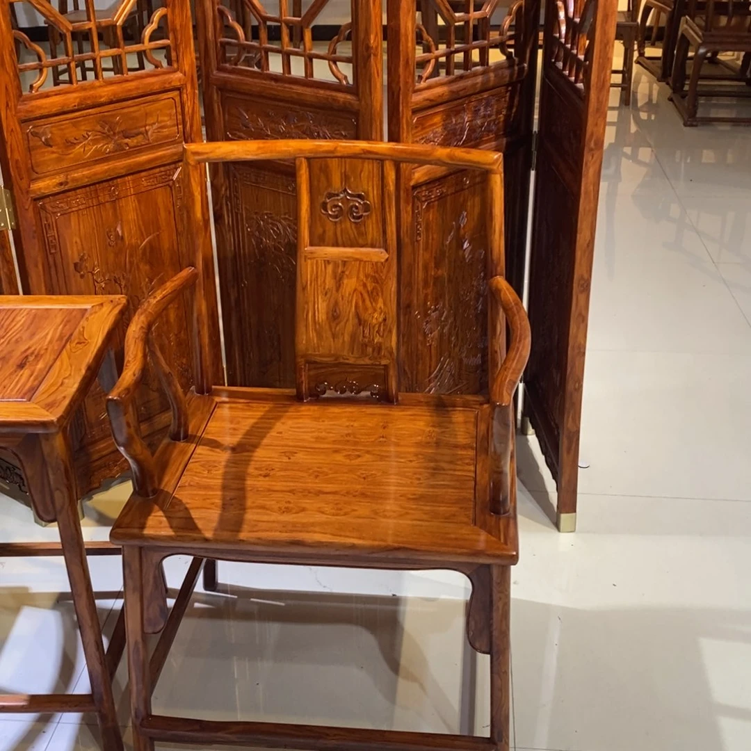 香枝木类成套家具降香黄檀南官帽椅