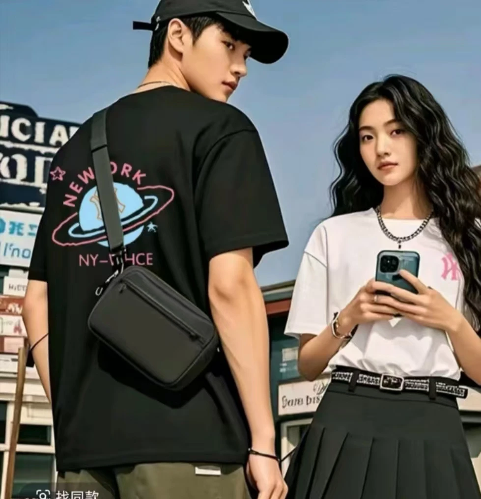 【一折清仓】夏季短袖男女同款情侣半袖休闲透气圆领潮流印花薄款