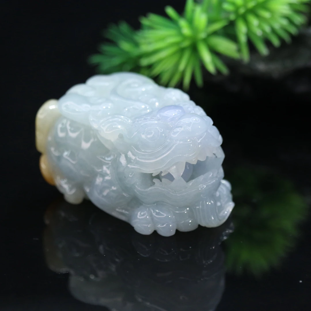 FC41天然缅甸翡翠A货俏色貔貅挂件/000239/保利厦门拍卖