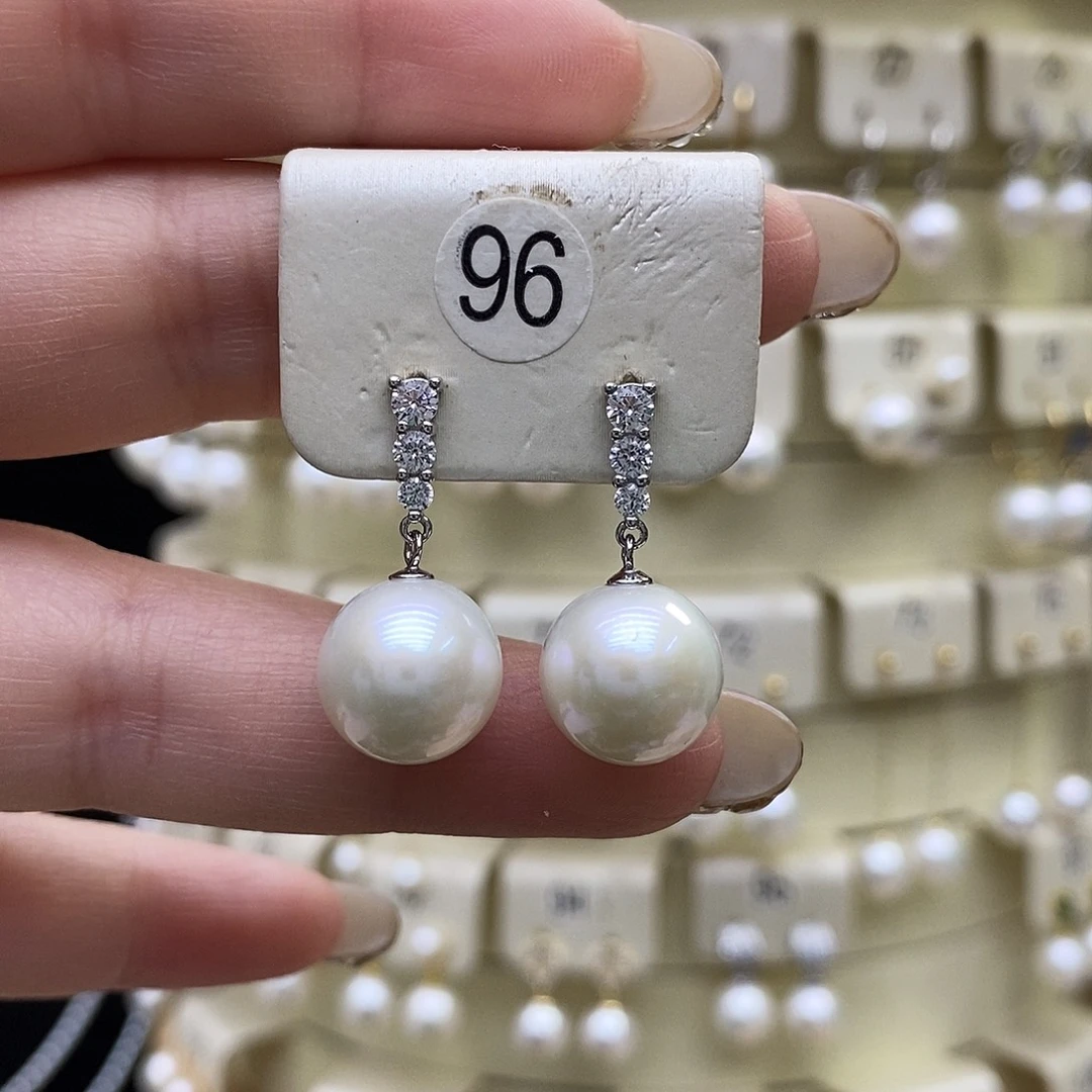 淡水珍珠耳饰银S925镶嵌
