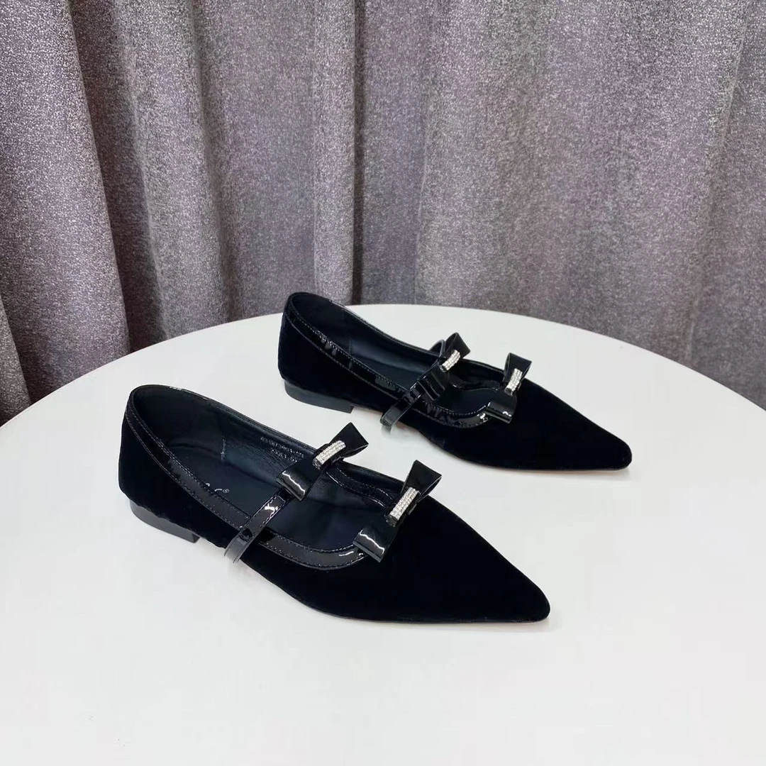 C6106  黑色  时尚百搭舒适低跟2025新款玛丽珍浅口女单鞋