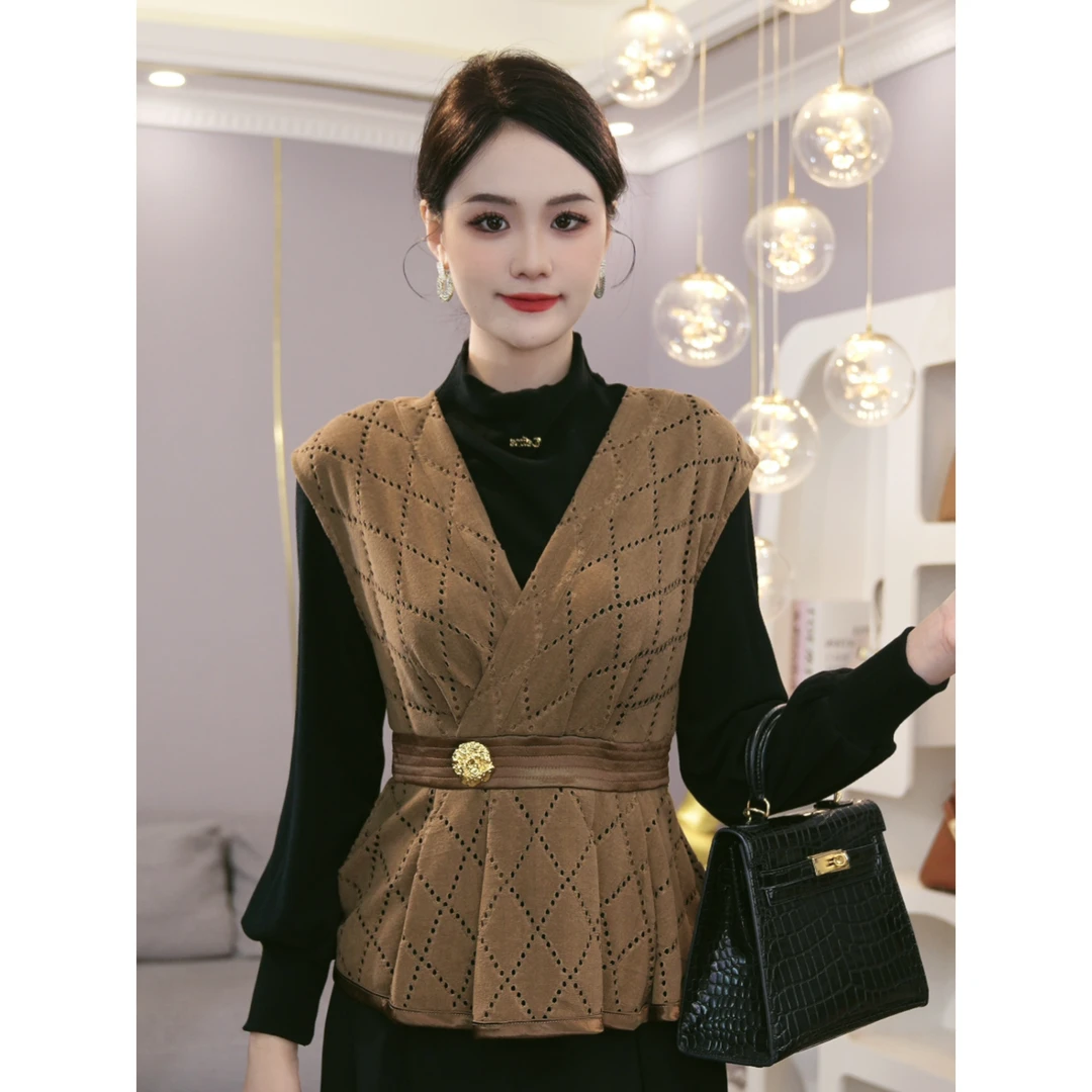 唐熹2025新款【H-D279】轻奢时尚气质高级优雅假两件衬衫上衣女