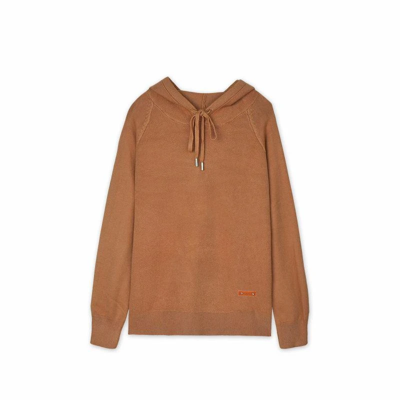 70002-1：秋装女士连帽长袖针织衫2025新款休闲上衣