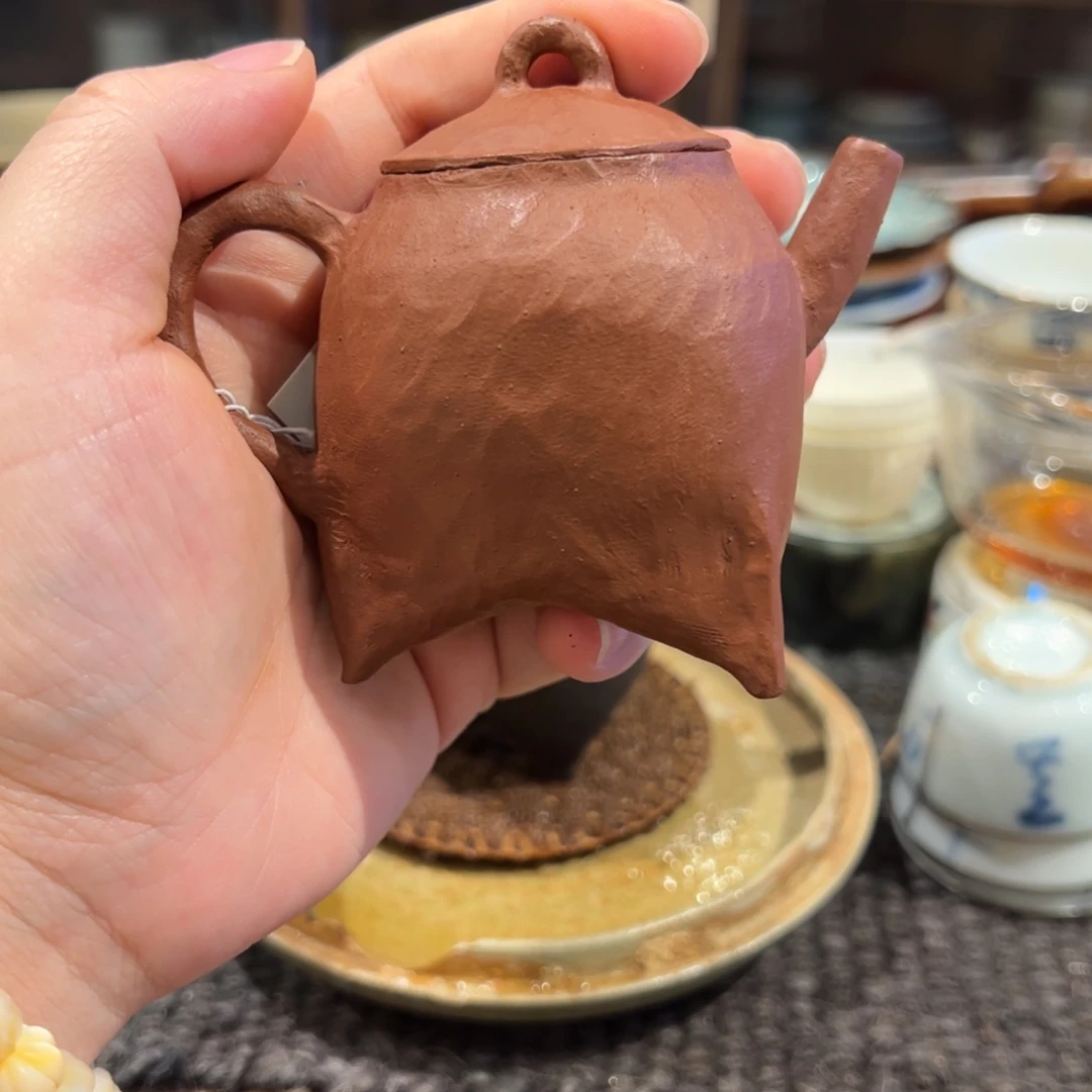 茶壶紫砂80毫升三只脚脚朱泥壶