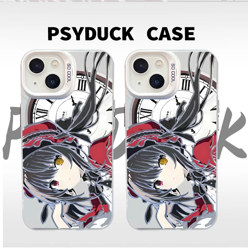 适用苹果华为一加小米横版狂三彩银白底卡通动漫防摔手机壳