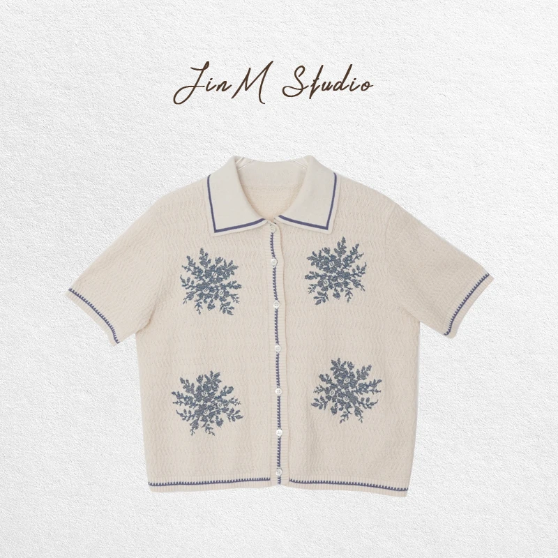 Jinmstudio丨【雪花刺绣】春夏十字绣亚麻绞花短外套602501A2619