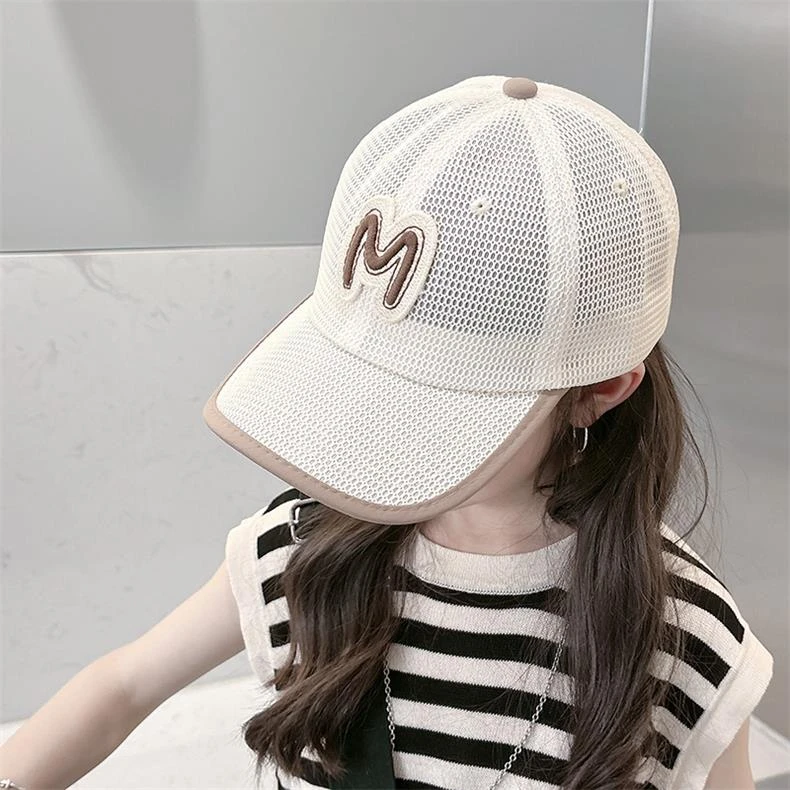 儿童防晒帽子夏季女童遮阳棒球帽男童透气鸭舌帽宝宝网眼太阳帽潮