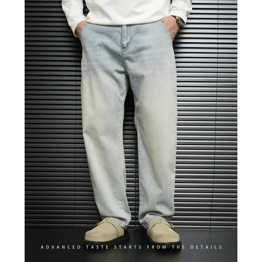 【大头叔叔】夏季黑标弯刀弹力遮肉复古水洗牛仔裤DD1059