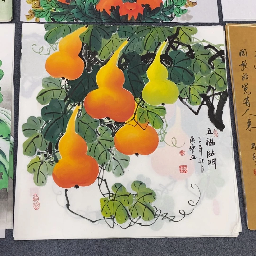 国画尺寸70✖️70精品斗方手绘画