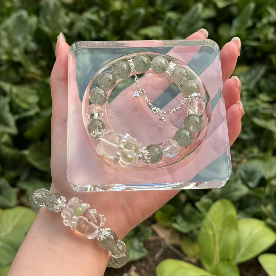 【翠韵】绿发晶 设计款手串