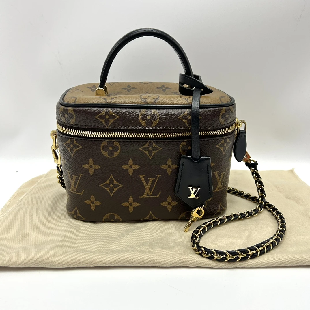 95新 LouisVuitton/路易威登 Vanity老花手提单肩斜挎化妆包07970