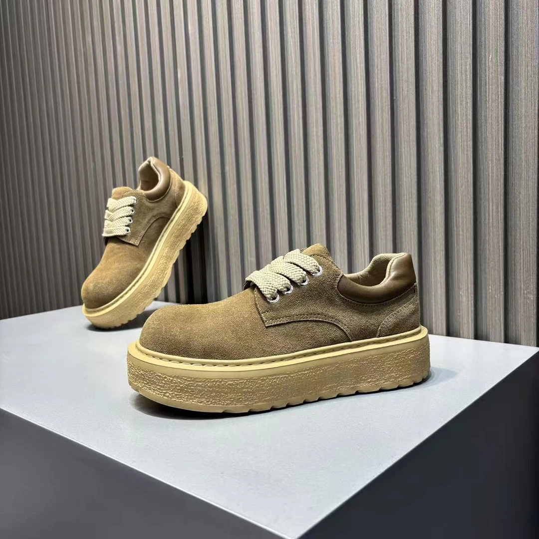 高端轻奢男鞋秋季新款时尚百搭潮鞋轻便舒适厚底增高运动休闲鞋