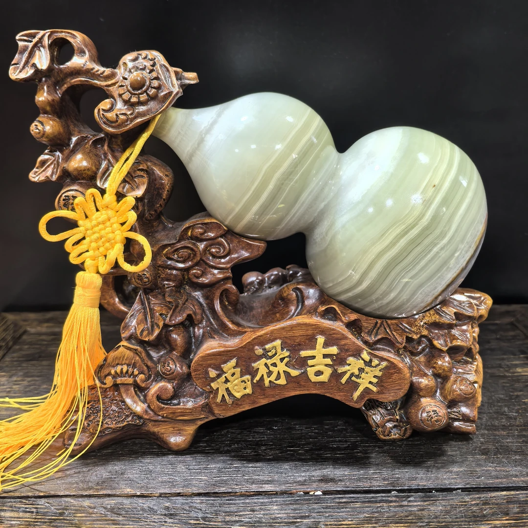 双十一日用家居流光风雕刻中式工艺品，手工福禄寿摆设吉祥物玄关