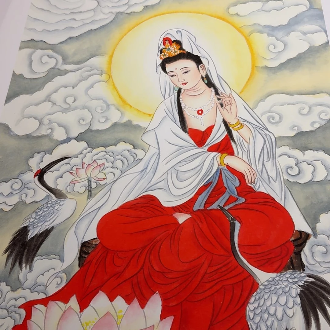 国画观音菩萨一副作品