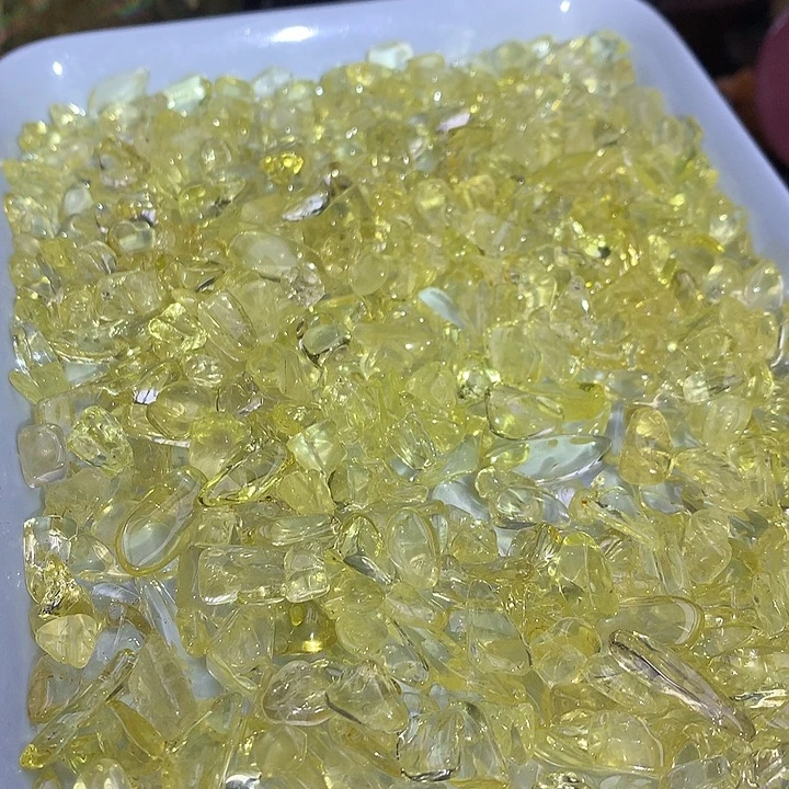 未镶嵌珠宝半成品水晶高品质黄水晶碎石250g