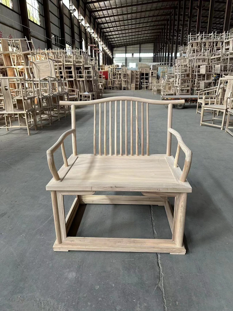 新中式北方榆木大禅椅落地简约大气太师椅主椅榫卯民宿家用茶室