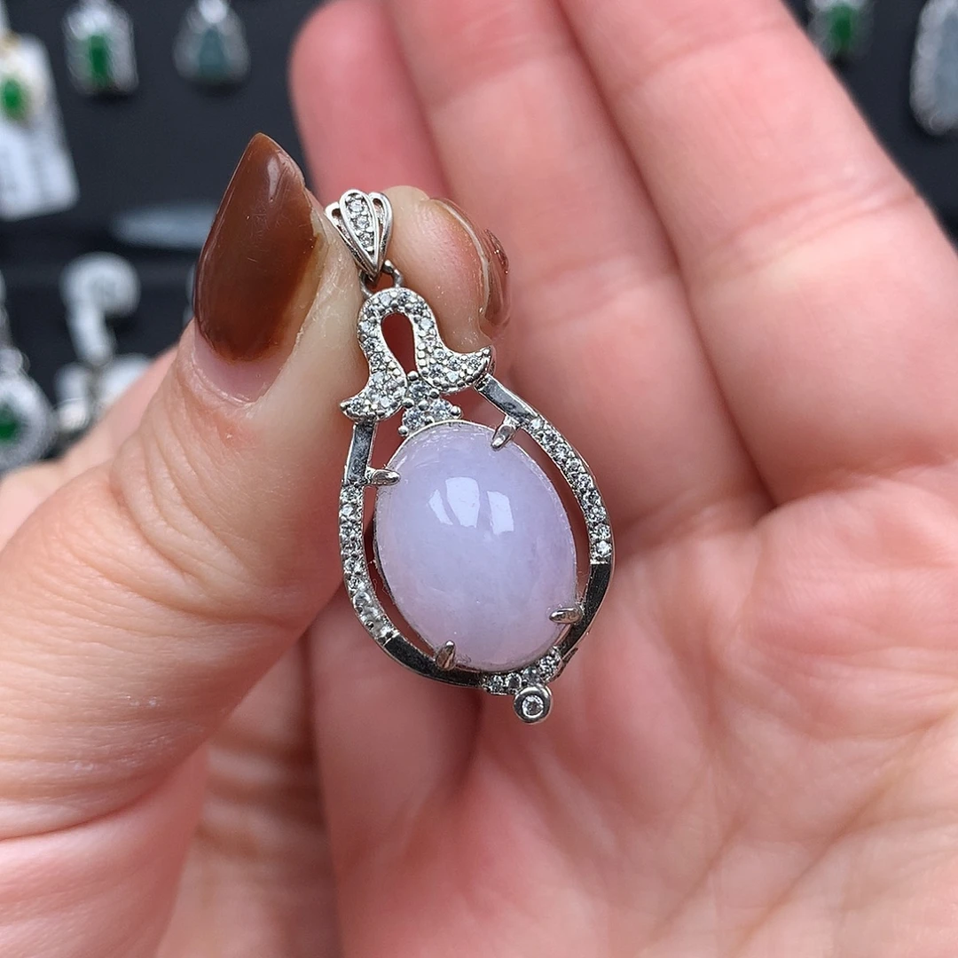 翡翠银S925镶嵌颈饰