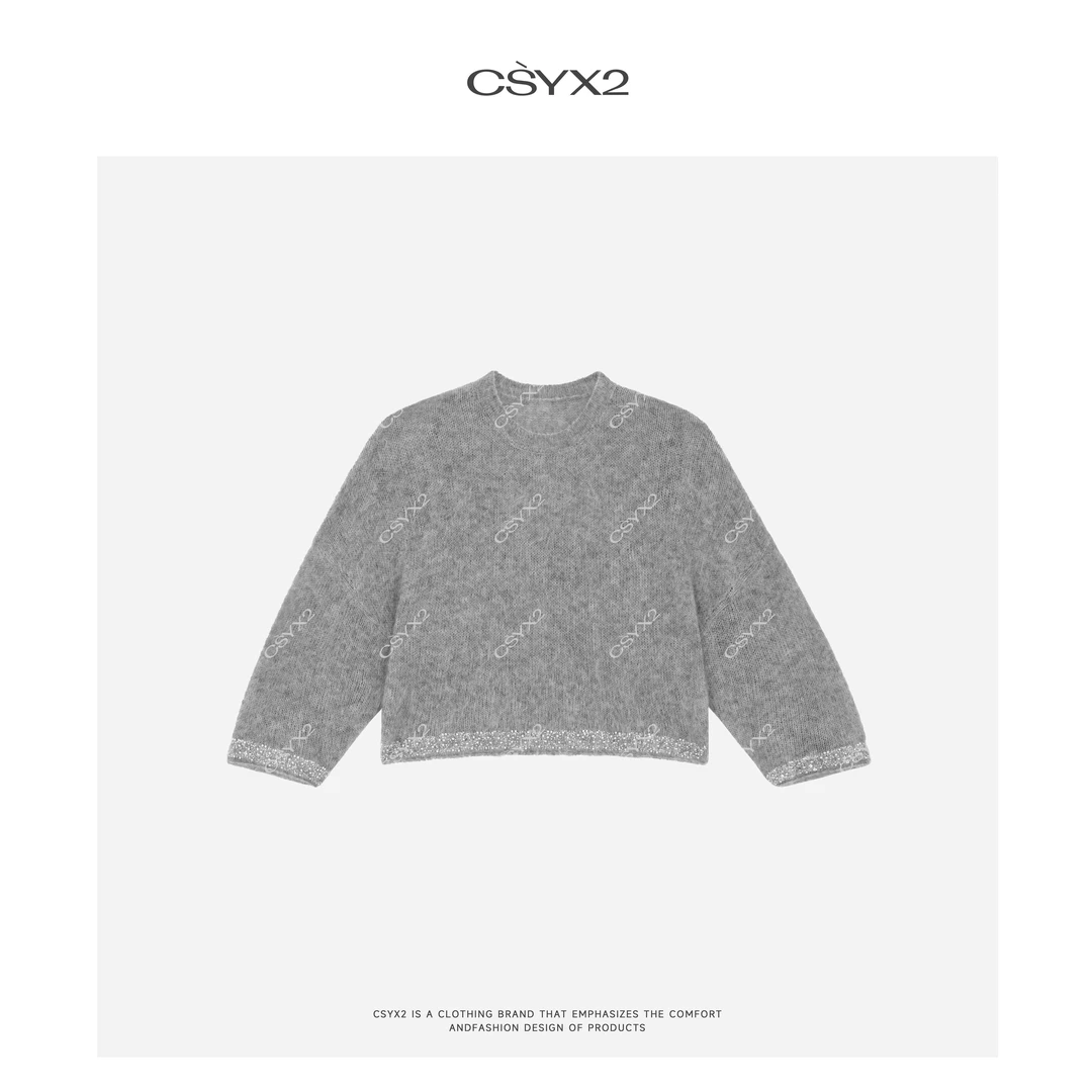CsyX2-2025早秋新款”绒语纪“马海毛+绵羊毛套头圆领毛衫CAQM025